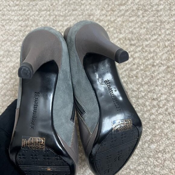 Naturalizer Maureen Gray Leather Suede Zip Ankle Boots Women’s Size 6.5 - Picture 8 of 11